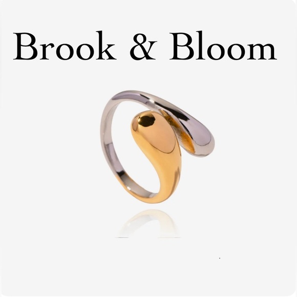 BROOK & BLOOM SAMANTHA 18K GOLD PLATED ADJUSTABLE RING - Picture 3 of 11